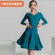 2022 autumn and winter new Latin dance clothes girls childrens competition regulations professional Latin dance clothes girls performance clothes