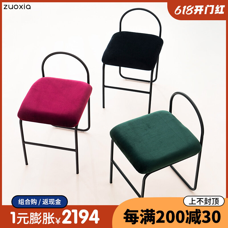 Left lower ins Makeup Stool Soft Bag cushion Nordic Shoes Stool-off stool Bench Bench Bed Tail Bench Iron Art Sofa stool
