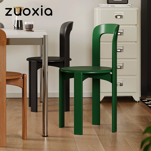 左下 Стул Rey, скандинавский обеденный стул из массива дерева, дизайнерский ретро-гостиная, домашний красный средневековый простой стул для стола