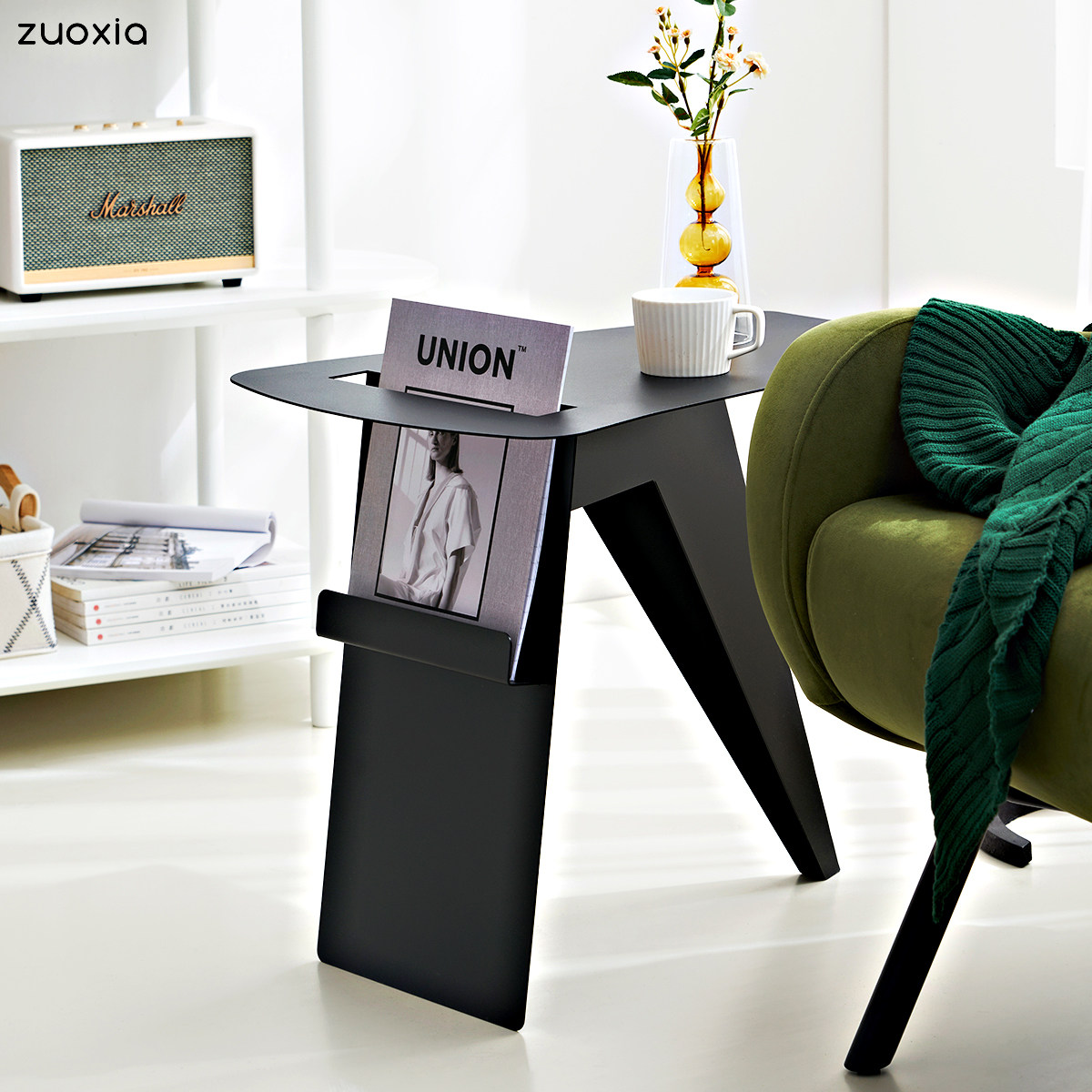 Nordic Sofa Edge A Few Light Lavish Creativity Narrow Small Tea Table Table Modern Minimalist Iron Art Living Room Floor Book Newspaper Magazine Racks