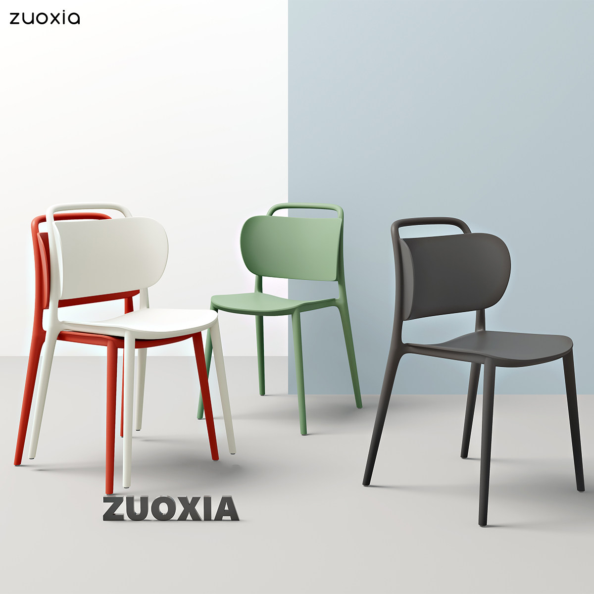 Back chair simple and economical Nordic modern casual plastic dining room portable personality stool home dining chair