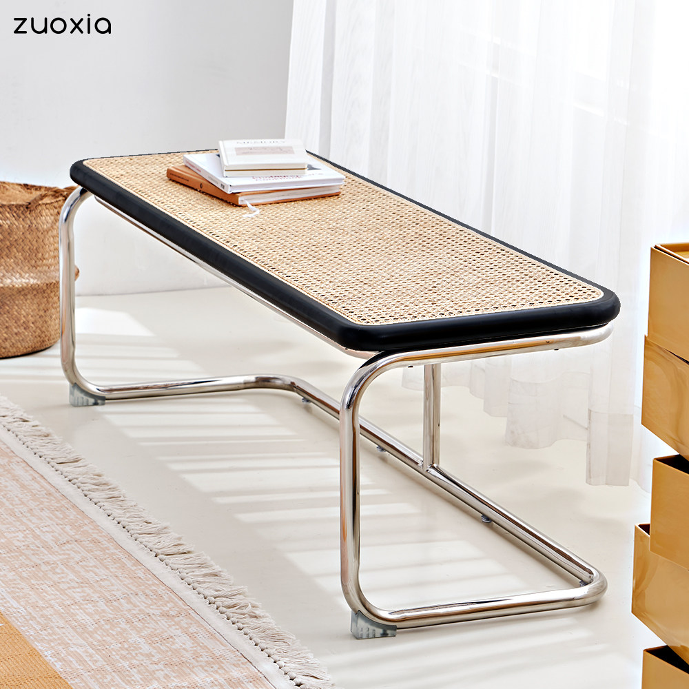 Nordic swapped shoes stool in door opening household solid wood strip bench cloakroom retro rattan chengguan brief about wearing a shoe stool