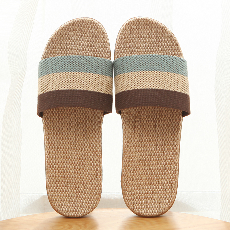 Four-Season Slippers, Summer Linen Slippers, Home Silent Slippers, Men's Sandals, Women's Indoor High-Value Floor Sandals