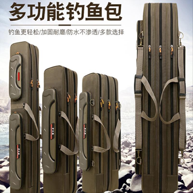 Double Layer Fish Guard Bag With Side Pocket Gear Bag Canvas Fishing Package Fishing Net Bag Fishing Bag Enlarge Fishing Bag