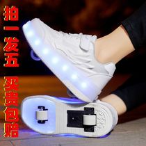 Heelys shoes for children mens four-wheel deformation skates students walking shoes retractable roller skates for girls