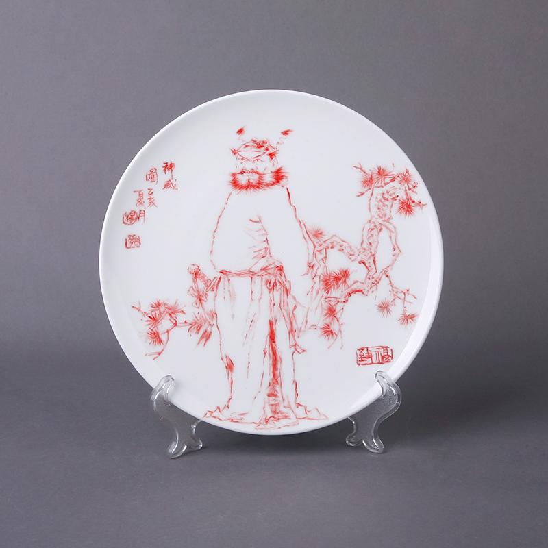 Tangshan ipads porcelain works home plate works from the DIY painting calligraphy Chinese paintings show plate of furnishing articles