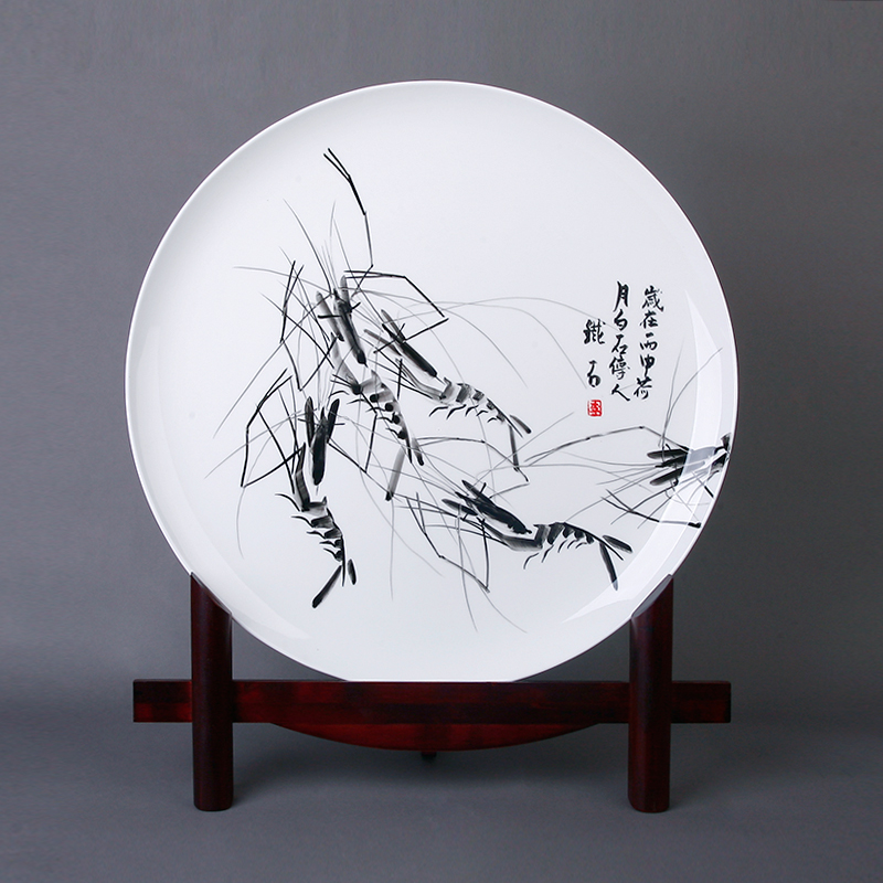 Hand draw the traditional Chinese painting exhibition of peony ipads porcelain dish sitting room decorate dish office dish plate wine porch place