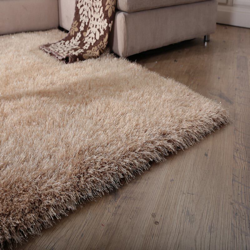 Qimeisi modern simple European solid color long hair carpet Living room carpet Coffee table carpet Bedroom bed edge mat