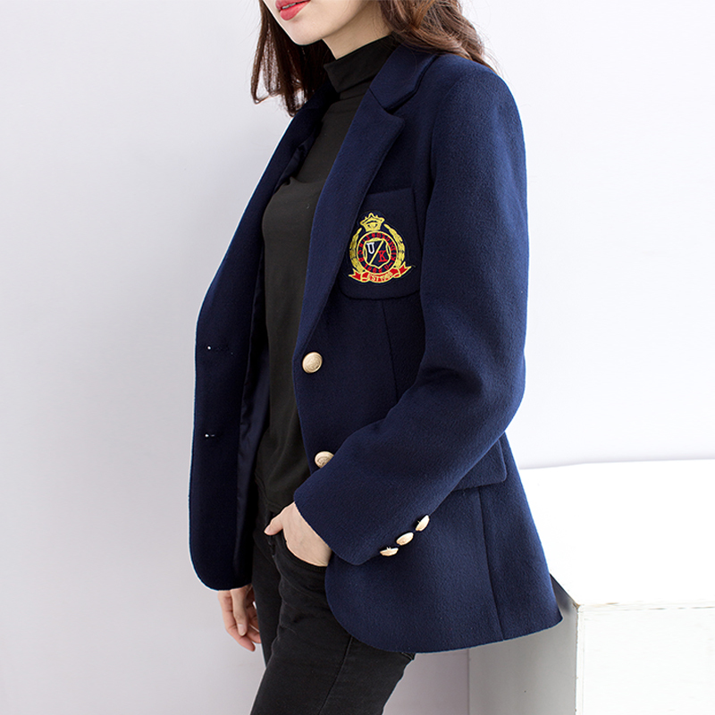College Style Woolen Blazer, Celebrity-Inspired Clothing, 2025 Autumn and Winter British Short Woolen Top