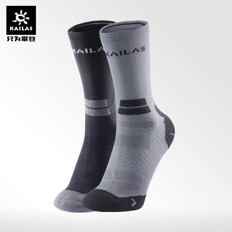Kaile stone sports socks men's sports fitness perspiration middle tube sports socks women hiking socks men(two pairs)