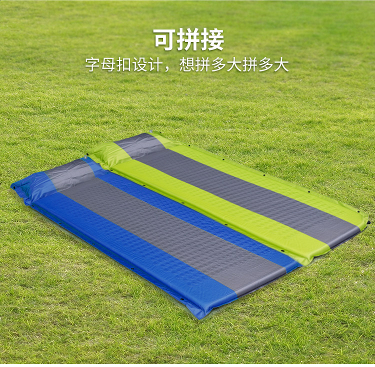 Outdoor mountaineering camping tent automatic inflatable mat Single lunch break mattress thickening can be spliced portable moisture-proof mat