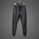 2024 New Autumn and Winter Solid Color Non-Fleece Thick Warm Elastic Waist Cuffed Casual Long Pants Men's Sweatpants