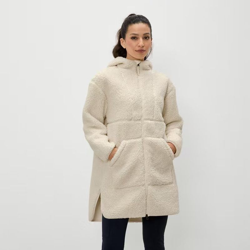 Foreign Trade Tcm Winter Solid Color Mid-Length Hooded Thickened Warm Lamb Wool Sweater Women's Sweatshirt Jacket Available in Large Sizes Foreign Trade Tcm Winter Solid Color Mid-Length Hooded Thickened Warm Lamb Wool Sweater Women's Sweatshirt Jacket Available in Large Sizes