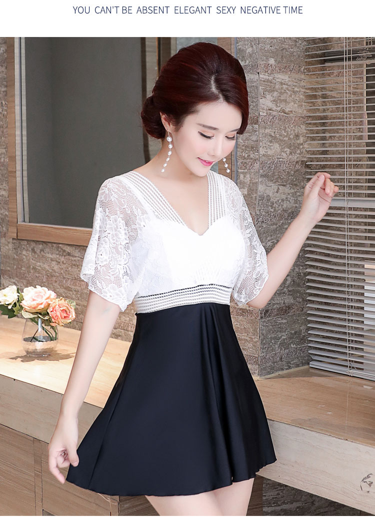 Áo tắm một mảnh nữ bảo thủ ren trung niên mẹ áo tắm áo tắm che bụng mỏng váy kiểu dáng áo tắm spa cỡ lớn bikini một mảnh khoét eo