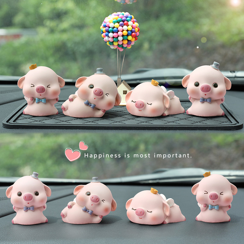 Creative cute cute pig car decoration car angel piggy couple decoration car dashboard decoration female