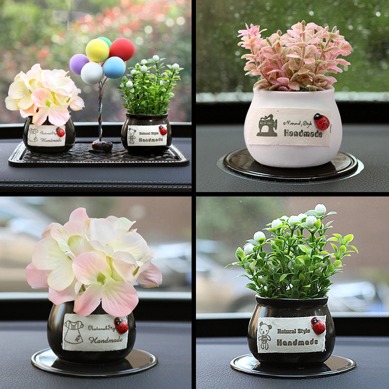 In-car creative ornaments simulation plant zeolite perfume potted green plant ornaments in-car accessories car potted aromatherapy