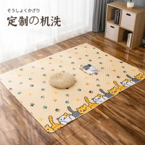 Nordic All-cotton Ground Mat Carpet Living Room Bedroom Bedside Blanket Camping Picnic Mat Floating Window Mat Thin machine washable customization