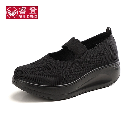 Летняя качалка на платформе, дышащая спортивная обувь для матери для отдыха, в корейском стиле