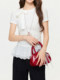 High-End White Bow-Tie T-Shirt for Women, Spring Season Waist-Cinching Inner Layering Top with Lace Trim, Stunning Blouse