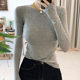 Pure Desire Style Round Neck Solid Color Mask T-Shirt for Women, Long Sleeve, Early Spring New Korean Version, Slim Fit, Stretchy, Figure-Flattering Top ins