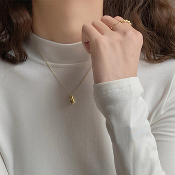 Layered Thin Fleece Small Stand-Up Collar White Long-Sleeve T-Shirt for Women, 2025 Winter New Korean Style Slim-Fit Base Shirt for Layering ins