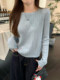 2025 Autumn/Winter New Korean Style Gentle Slim-Fit Knit Sweater for Women, Round Neck Soft and Delicate Twisted High-End Sweater Top