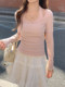 Spring New French-Style Faux Two-Piece Lace Halter Neck T-Shirt for Women, Designed with Chest Pads, Slim Fit, Short Top