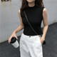 Chic Basic Crop Top Sleeveless Vest for Women 2025 Summer New Korean Style Slim Short-Sleeve T-Shirt for Women Short Style ins