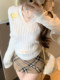 Korean-Style College-Style Cable Knit Sweater for Women, New Autumn and Winter V-Neck High-End Unique Design Top