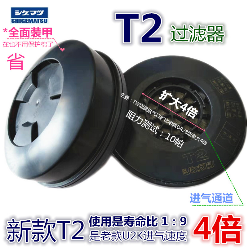Original imported Japan Shigematsu mask TW mask upgrade new filter core T2 core washing regeneration overall armor
