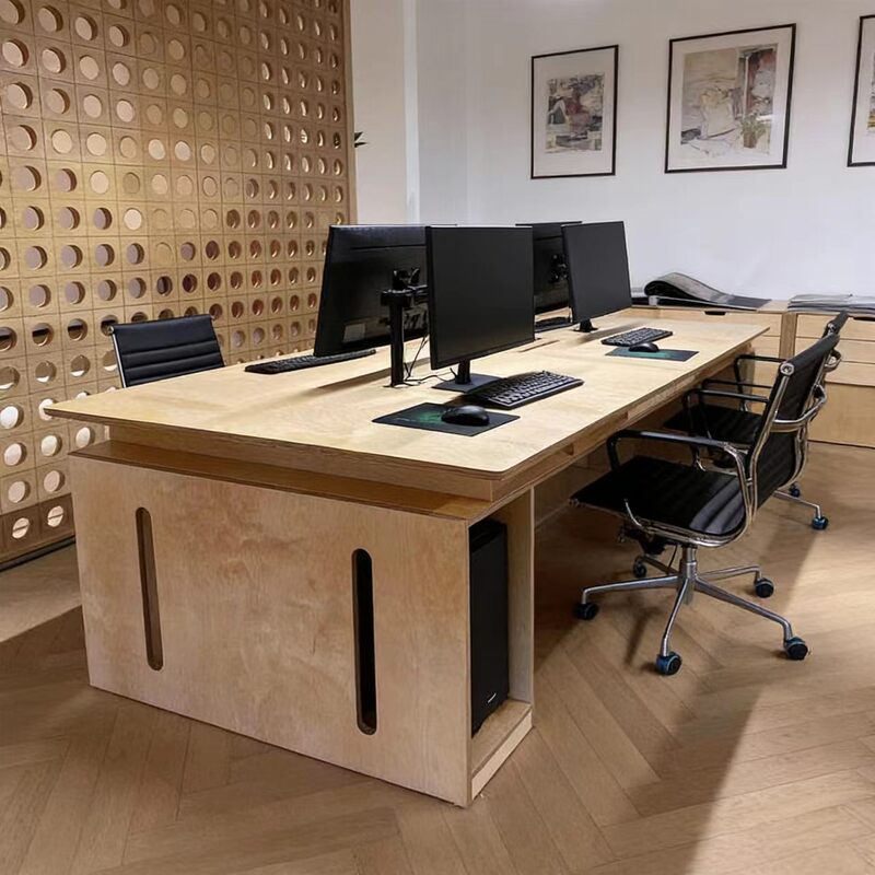 Bauhaus Birch Marine Board Executive Desk Conference Room Long Table Office Desk Desktop Computer Desk Staff Training Table