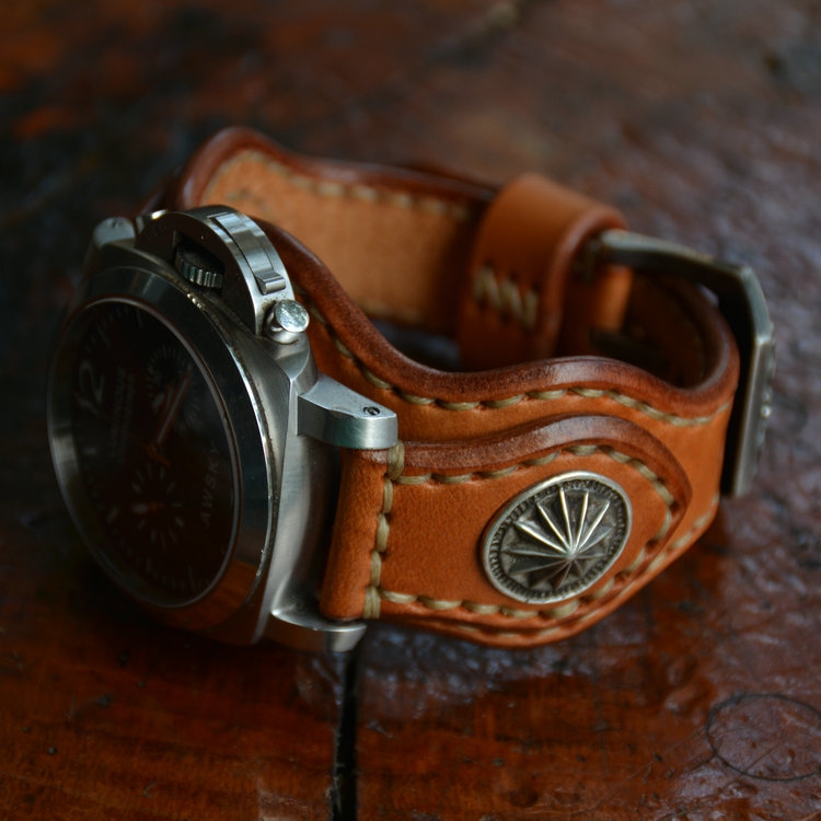 Leather workshop handmade new custom casual retro vegetable tanned leather men and women personality trend with drag cowhide strap