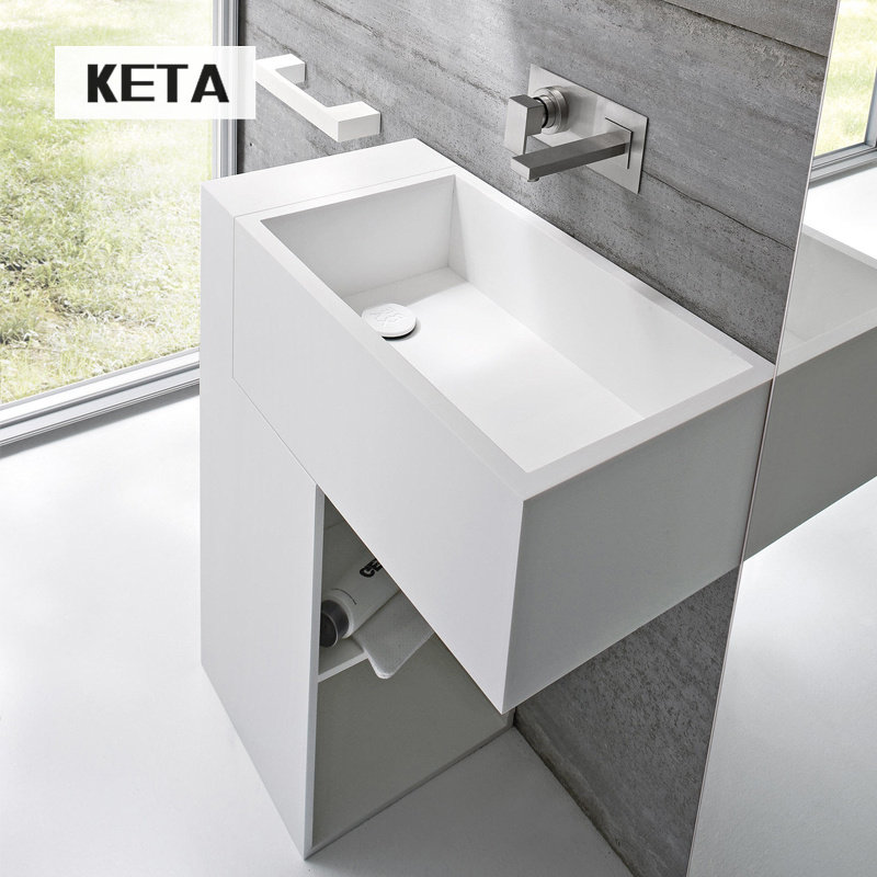 Kota landed modern simple small household type pure white bathroom cabinet wash face basin bathroom bathroom