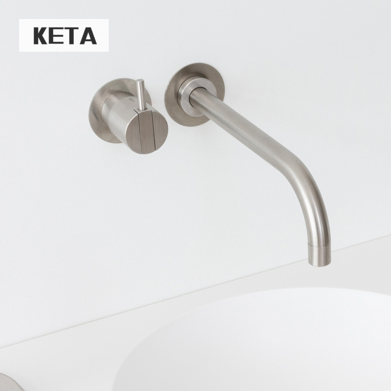 Loco full copper concealed mounting embedded tap into wall concealed with embedded wall out of cold and hot water wash face Terra basin tap