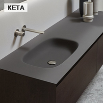 Pure black artificial stone one-piece basin washbasin washbasin washbasin washbasin balcony home hotel customization