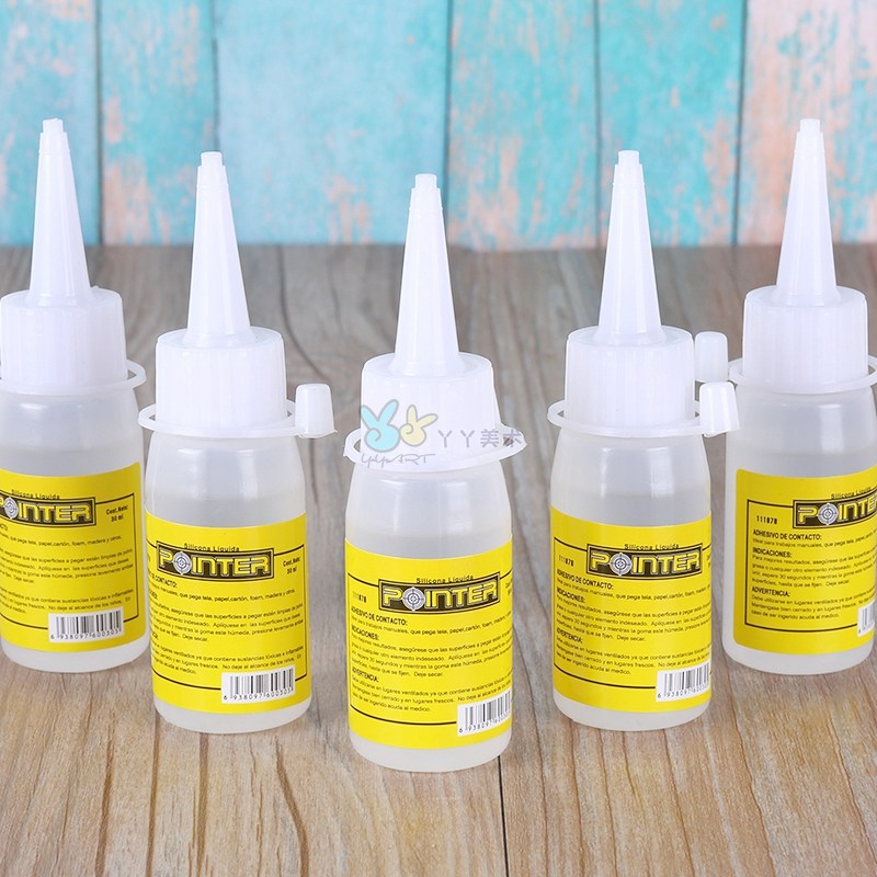 Alcoholic glue without fabricating hemp rope button painting children's creative hand-made DIY Baoling Long transparent glue decoration