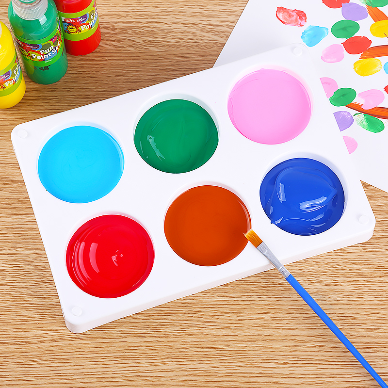 6 Holes Large White Children Paint Pan Environmental Protection Release Type Watercolor Water Powder propylene Oil Painting Cup Too-Taobao