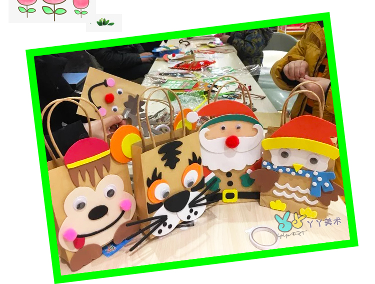 Túi giấy kraft trẻ em handmade tự làm bức tranh graffiti sản xuất thủ công mẫu giáo sáng tạo túi quà tặng nghệ thuật đồ chơi cho bé