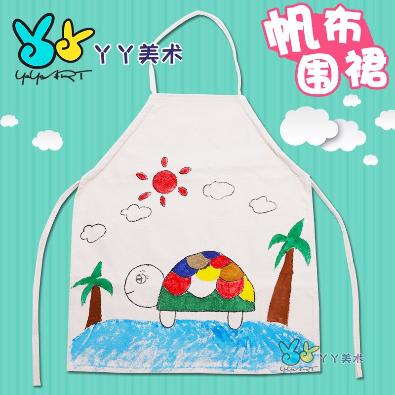 Children's hand-painted blank canvas Apron Hood Clothing Kindergarten Handmade Diy paintings Painted Graffiti Painted hand-painted