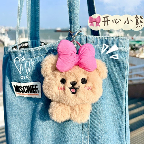 Милая подвеска с бантиком, креативная кукла для школьников, рюкзак для влюбленных, брелок, с медвежатами, подарок на день рождения