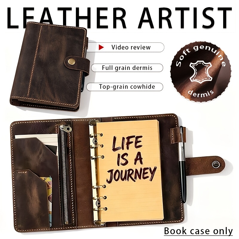 Vintage First-Layer Cowhide Suitable for A6 Paper, Vintage Document Bag, Unisex, Handmade Snap Button, High-End Small Bag