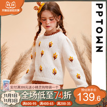 Girls sweater autumn and winter 2021 new children winter warm foreign childrens clothing pullover winter big childrens sweater