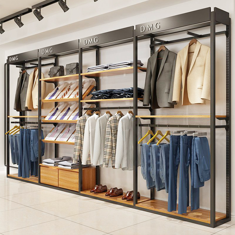 Men's high-end clothing store display frame floor display frame on wall suit shirt hanging hanging hanging clothes