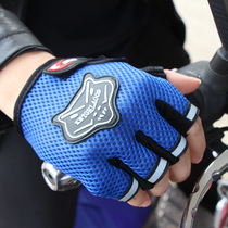 Summer breathable mesh bicycle half-finger gloves Classic fox head comfortable motorsport rider riding gloves