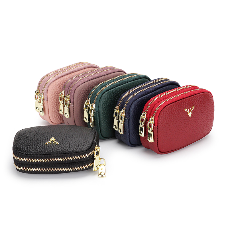 Zero Wallet Woman Small Mini Genuine Leather Short double Racelet Little wallet Girl with 2021 new Korean version lipstick coin bag