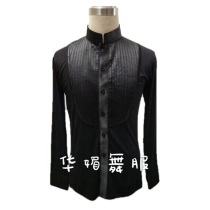  Huameis new national standard Latin Cha Cha samba dance suit Modern waltz mens practice competition stand-up collar top custom-made