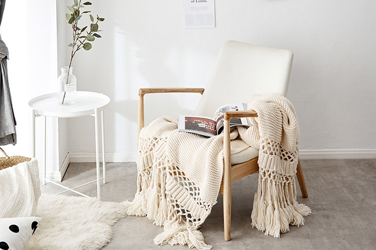 Nordic phòng mô hình chăn trang trí dệt chăn đơn sofa giường và bữa sáng lấy chăn thú chăn mền nhỏ gọn mùa đông - Ném / Chăn mền nỉ nhung