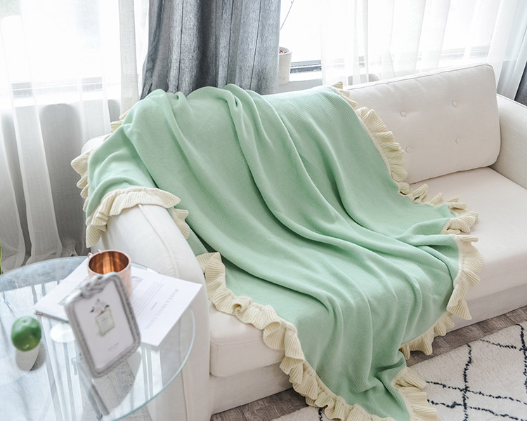 Công chúa Bắc Âu gió rộng bên dày sofa len ngủ chăn thường màu rắn đơn giản chăn bông chăn - Ném / Chăn chăn lông cừu hàn quốc