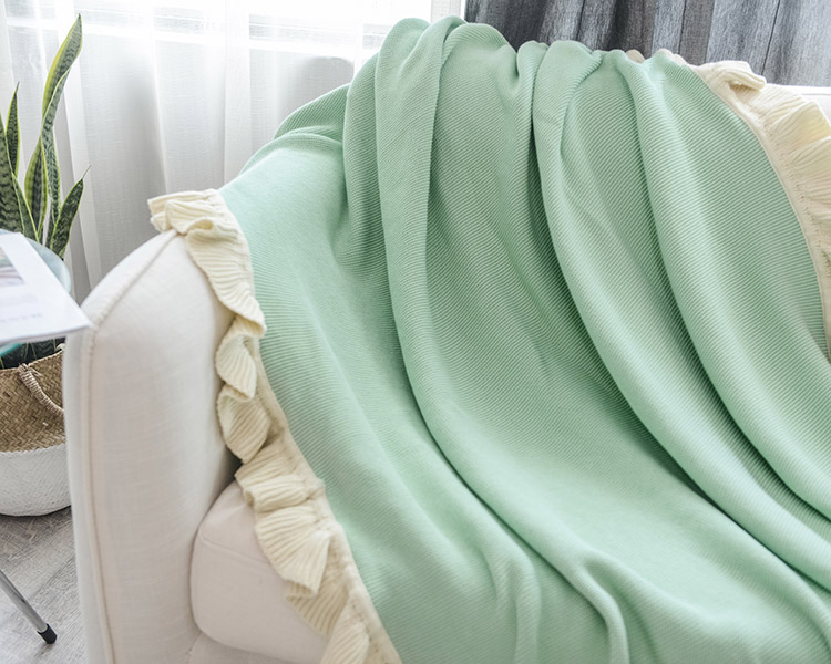 Công chúa Bắc Âu gió rộng bên dày sofa len ngủ chăn thường màu rắn đơn giản chăn bông chăn - Ném / Chăn chăn lông cừu hàn quốc