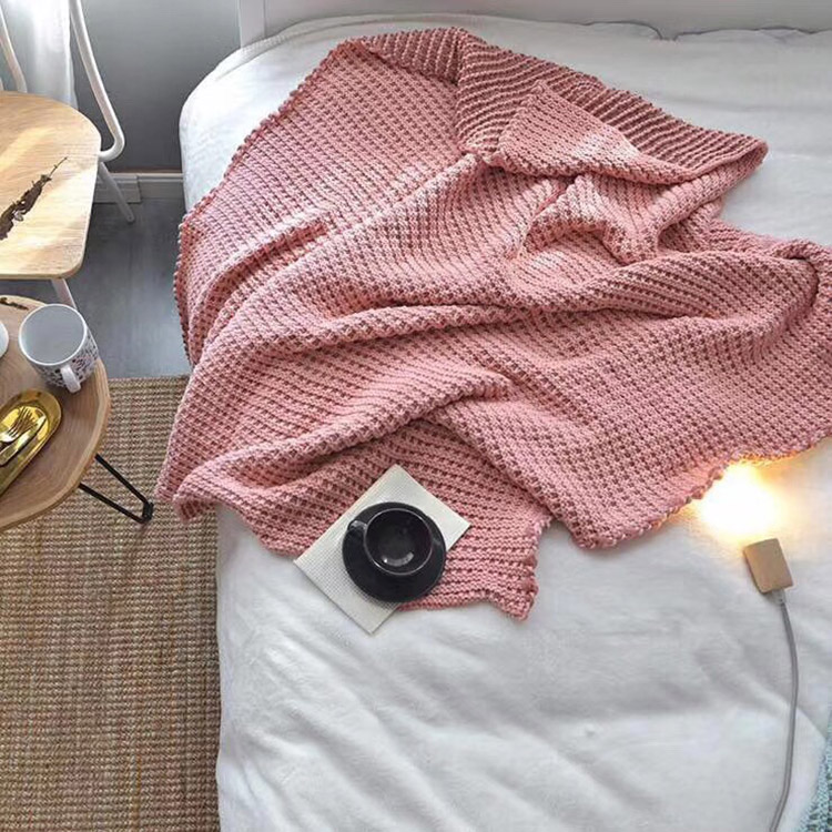 Mô hình Bắc Âu phòng trang trí chăn giường đuôi chăn sofa khăn khăn ngủ nap giải trí chăn waff dệt kim chăn - Ném / Chăn gia chan long cuu